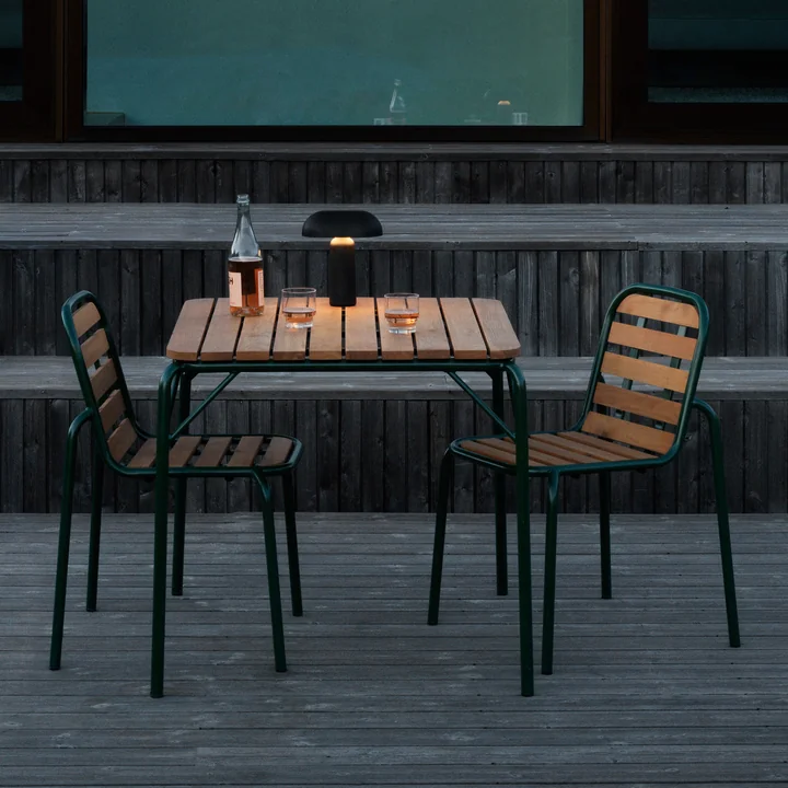 Normann Copenhagen - Vig Stoel, Vig tafel, donkergroen / robinia