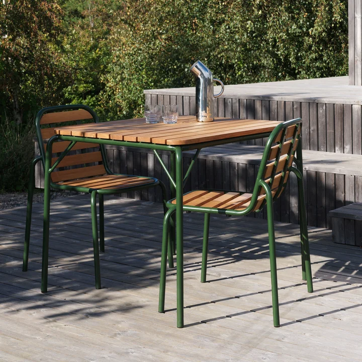 Normann Copenhagen - Vig Stoel, Vig tafel, donkergroen / robinia