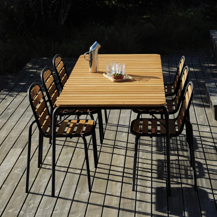 Normann Copenhagen - Vig Tafel, 90 x 200 cm, Vig Stoel, zwart / robinia