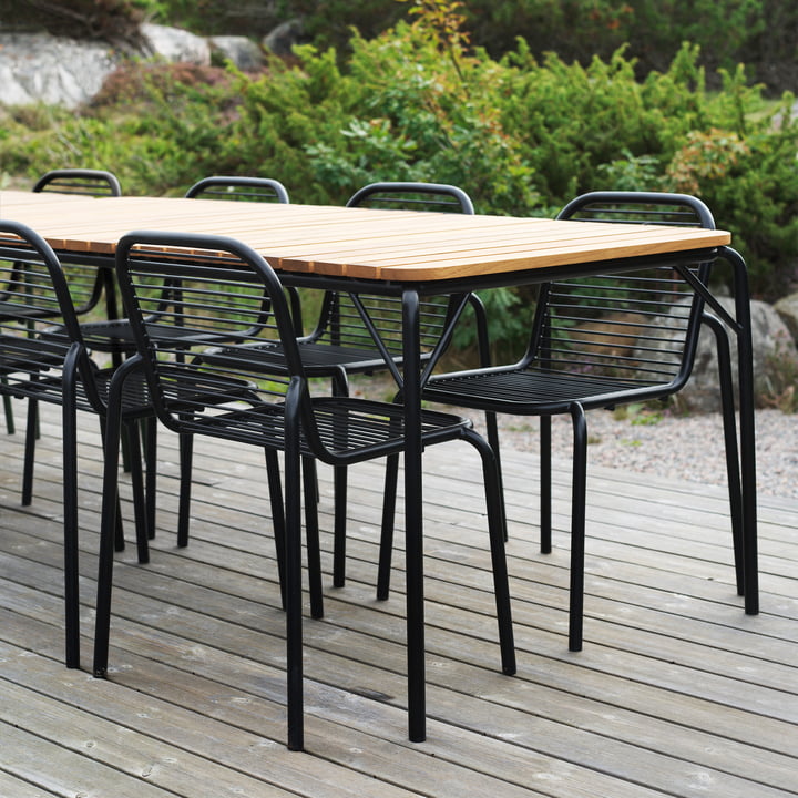 Normann Copenhagen - Vig Tafel, 90 x 200 cm, Vig stoel, zwart