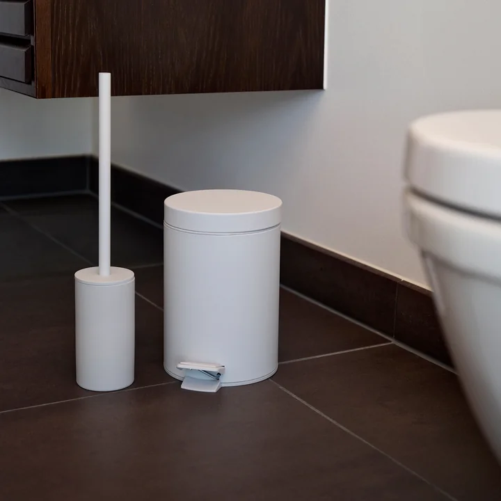 Zone Denmark Solo - Toiletborstel en pedaalemmer, zachtgrijs