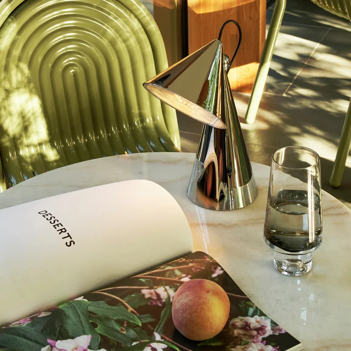 Tom Dixon - Pose LED tafellamp met oplaadbare batterij, zilver