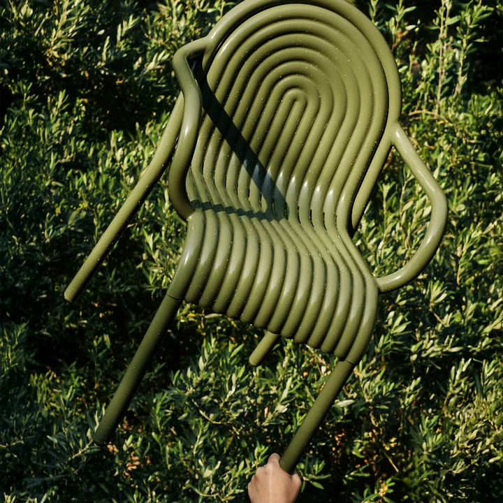 Tom Dixon - Groove Tuinstoel, mosgroen