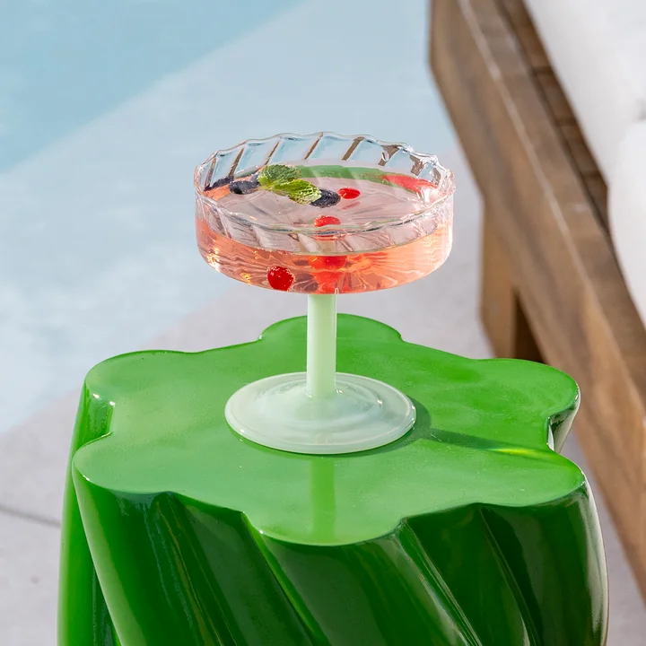 & klevering Coupe - Twirl champagneglas, groen (set van 2)