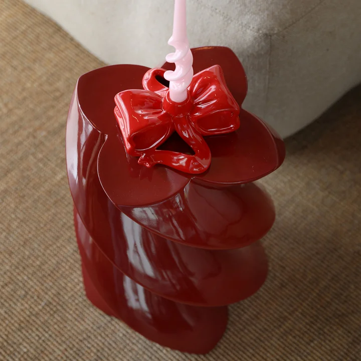 & klevering - Marshmallow bijzettafel 39,5 x Ø 29 cm, bordeauxrood