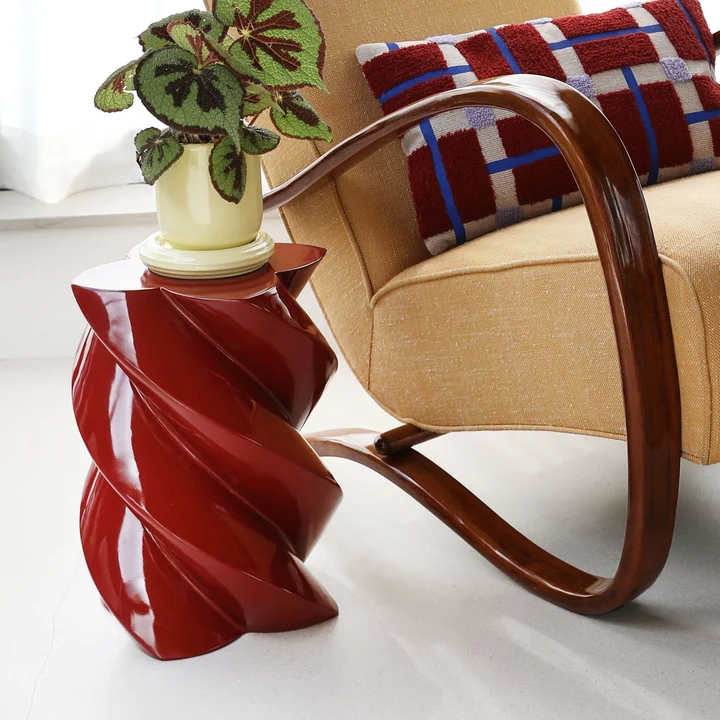 & klevering - Marshmallow bijzettafel 39,5 x Ø 29 cm, bordeauxrood