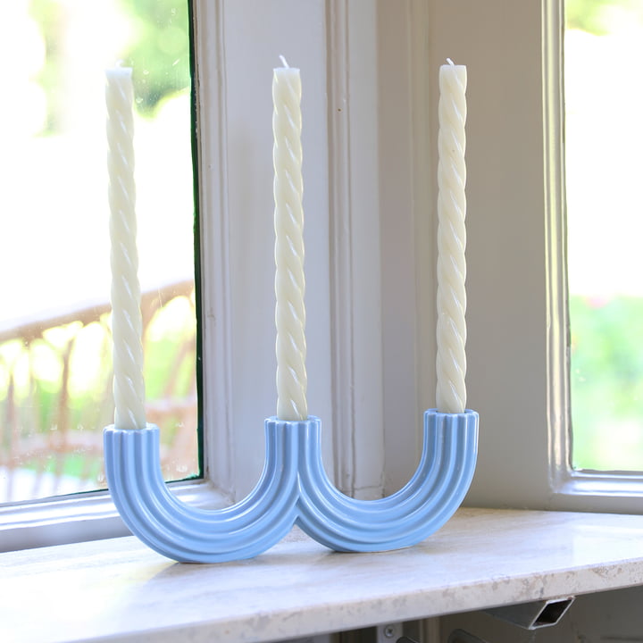 & klevering Churros - Kaarshouder 27 x 4 x 9 cm, lichtblauw
