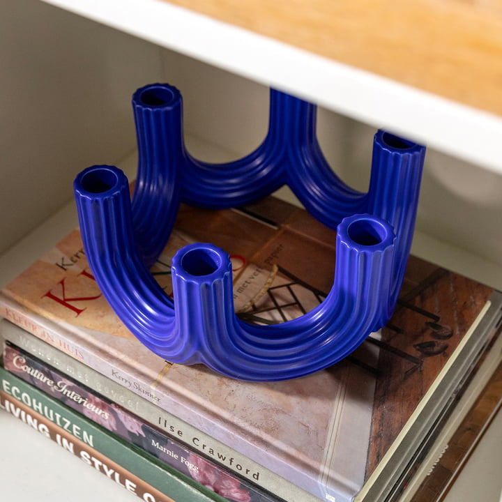 & klevering Churros - Kaarshouder 11 x Ø 23,5 cm, blauw