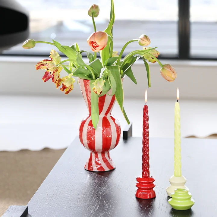 & klevering - Ruitvormige vaas, rood