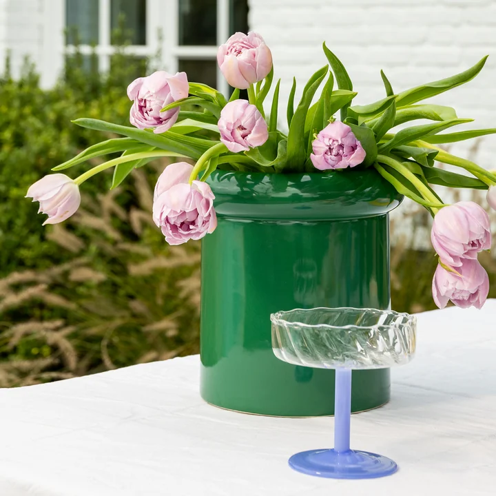 & klevering - Tulbandvaas 21,5 x Ø 20 cm, groen