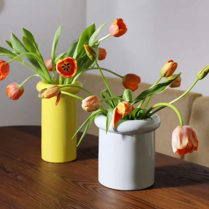 & klevering - Tulbandvaas, geel en mist