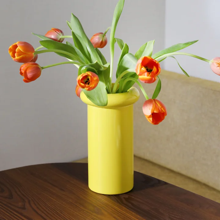 & klevering - Tulbandvaas 27 x Ø 16 cm, geel