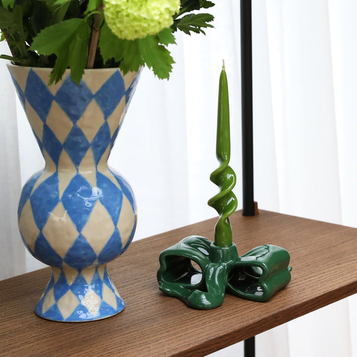 & klevering - Lintkandelaar, groen, Alpha-stokkaars