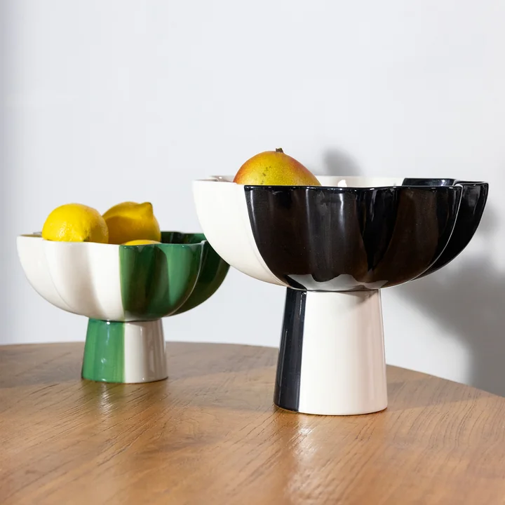 & klevering Sun - Kom, groen/wit en zwart/wit