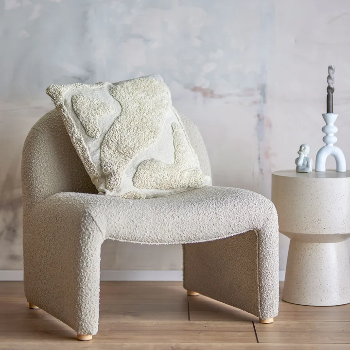 Bloomingville - Canelli-kussen, 50 x 50 cm, natuurlijk katoen