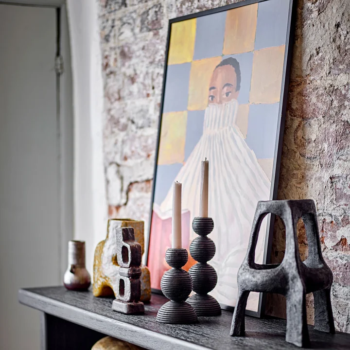 Bloomingville - Filicia muurschildering incl. lijst, 52 x 72 cm, veelkleurig