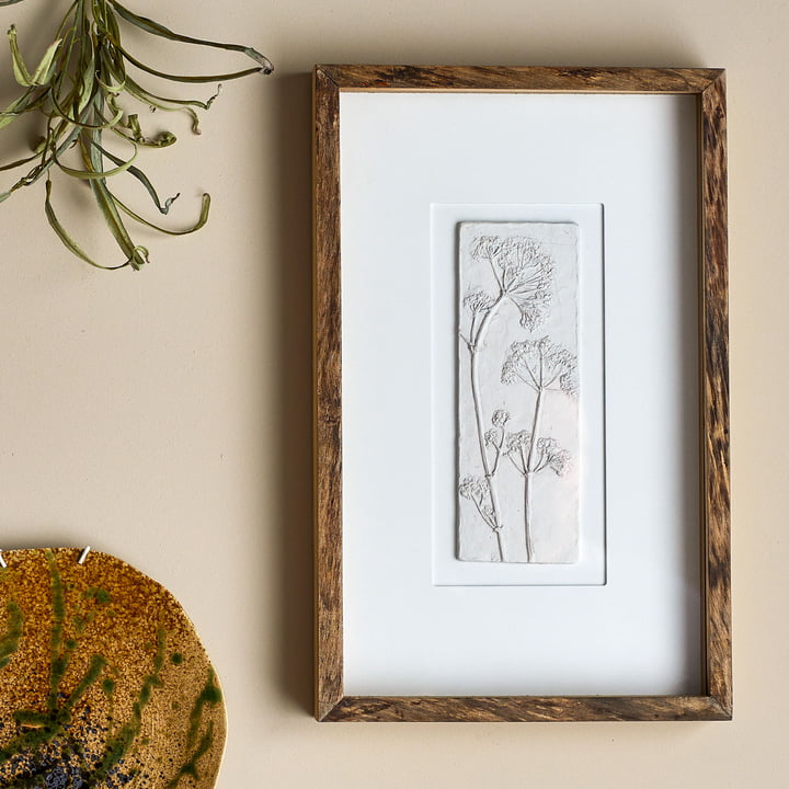 Bloomingville - Mey muurschildering incl. lijst, 30,5 x 48,5 cm, natuurlijke spar