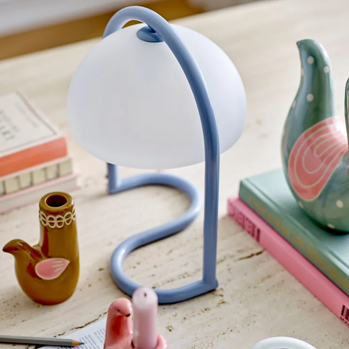 Bloomingville - Favour tafellamp, Ø 24,5 x 29,5 cm, blauw