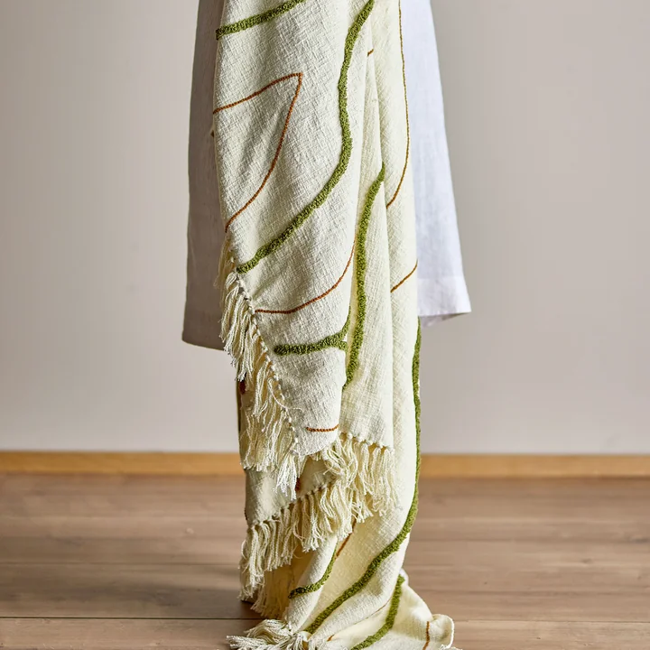 Bloomingville - Osasio deken, 130 x 150 cm, groen