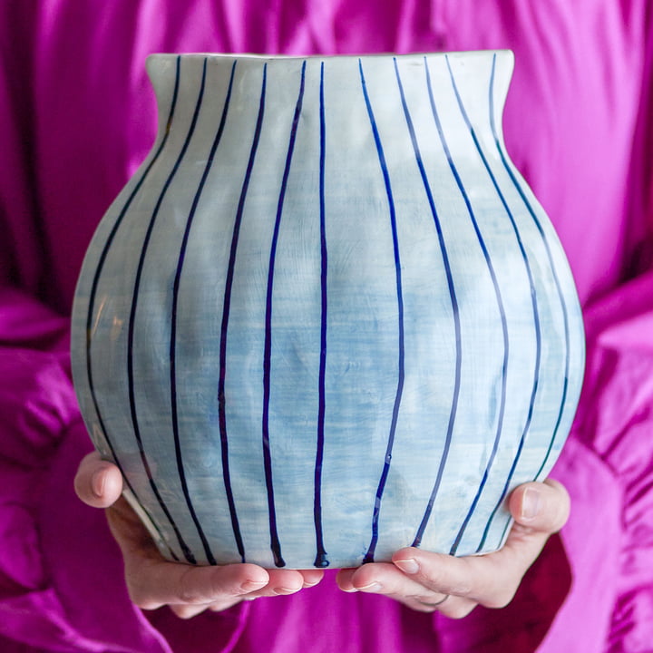 Bloomingville - Esra vaas, H 22 cm, blauw