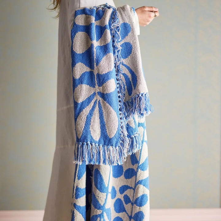 Bloomingville - Nevine deken, 130 x 160 cm, blauw