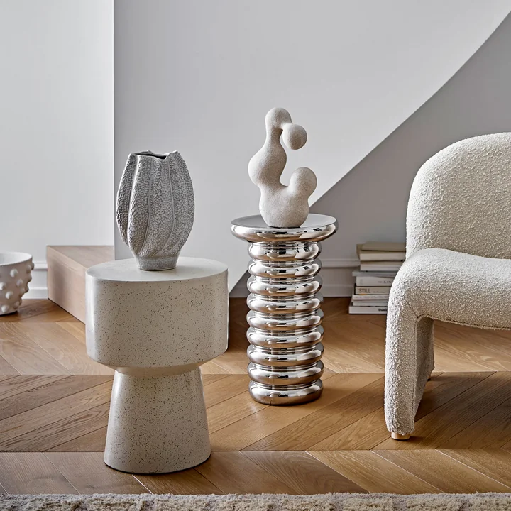 Bloomingville - Spike bijzettafel, Ø 30 x 50 cm, zilver