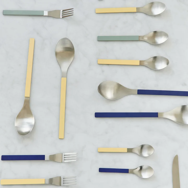 MVS HAY - Opscheplepel, donkerblauw/geel (set van 2)