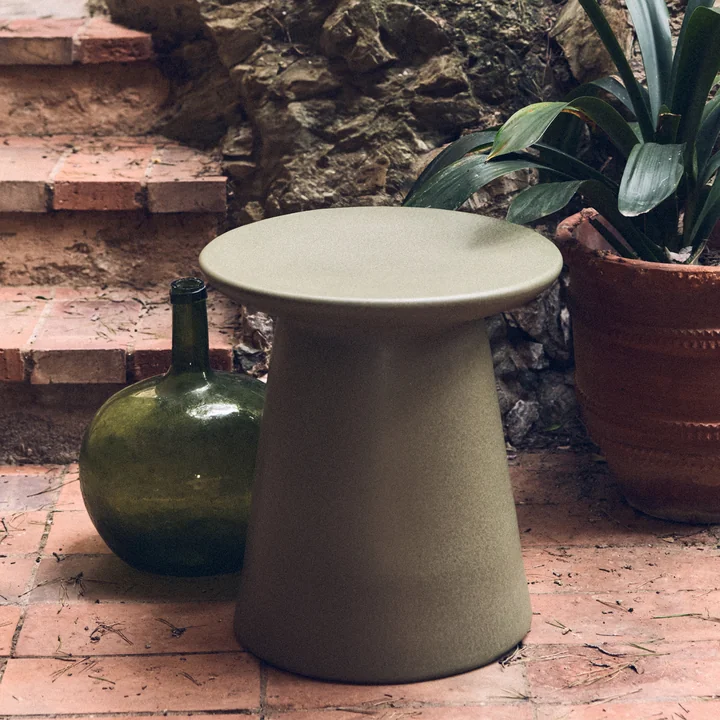HKliving - Steengoed bijzettafeltje, M, leger