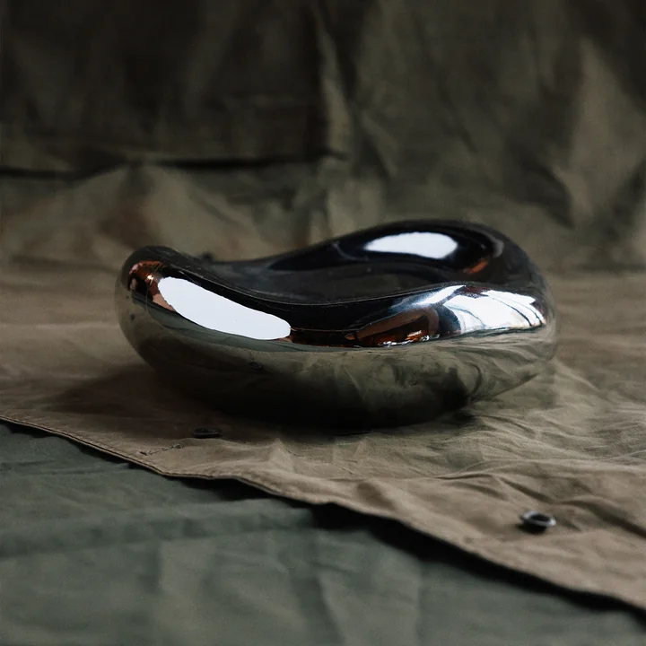 HKliving Gleam - Glazen kom, chroom