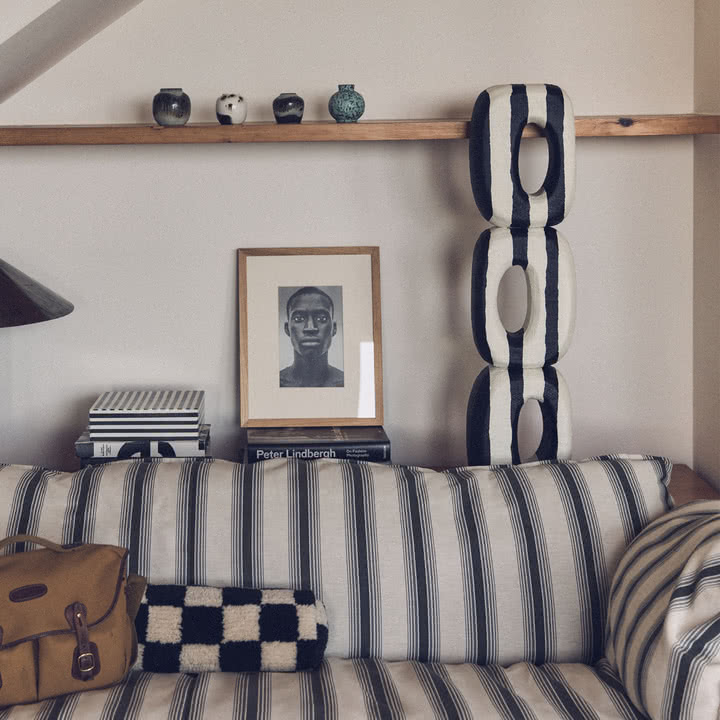 HKliving - Monochrome kunstsculptuur, zwart/wit
