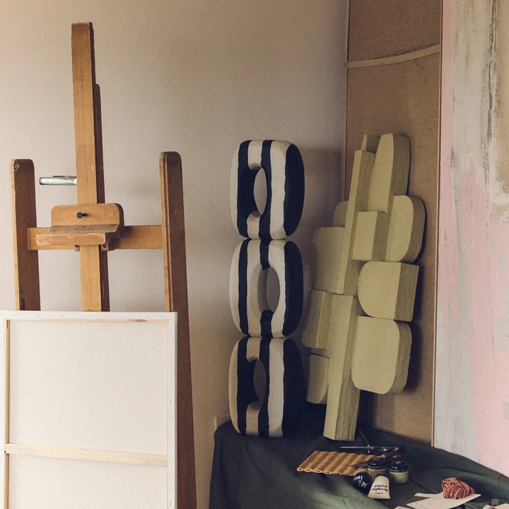 HKliving - Monochrome kunstsculptuur, zwart/wit