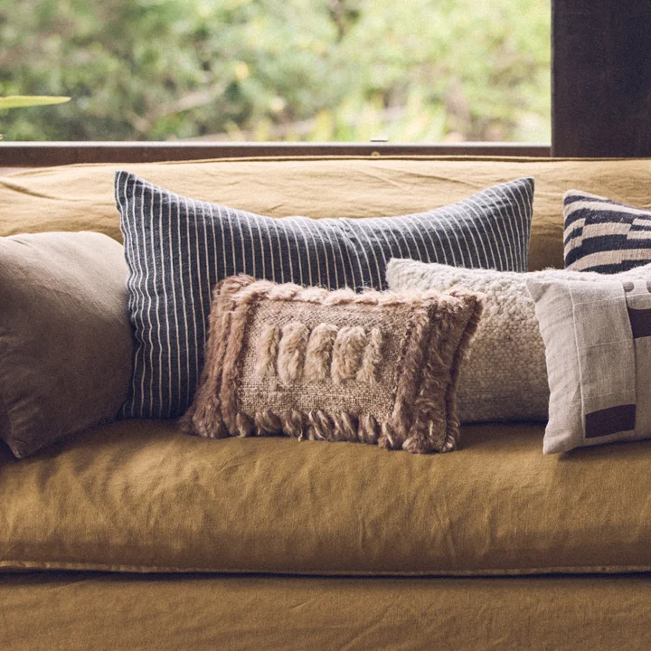 HKliving Natural - Kussen, 40 x 25 cm, harig