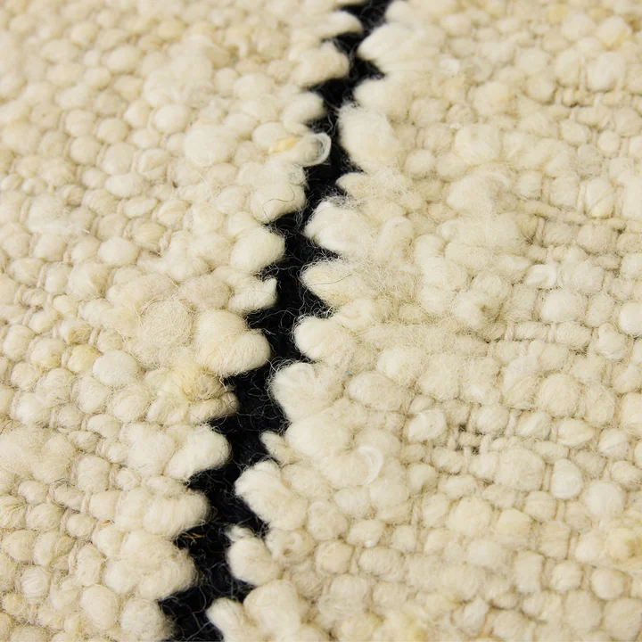 HKliving - Natuurwollen kussen, 50 x 30 cm, gestreept