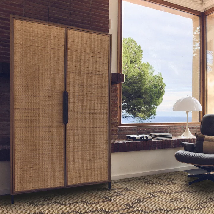 HKliving Pioneer - Kast, 100 x 180 cm, rotan