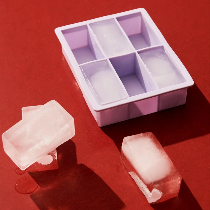 HAY - Siliconen ijsblokjesmaker rechthoekig XXL, staafjes, lilakleurig