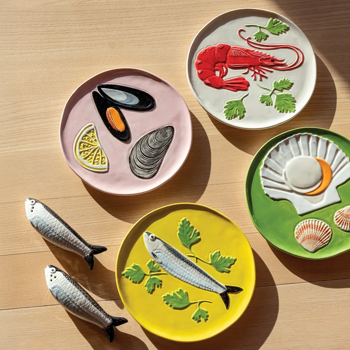 & klevering - De la mer bord Ø 16 cm, multi (set van 4)