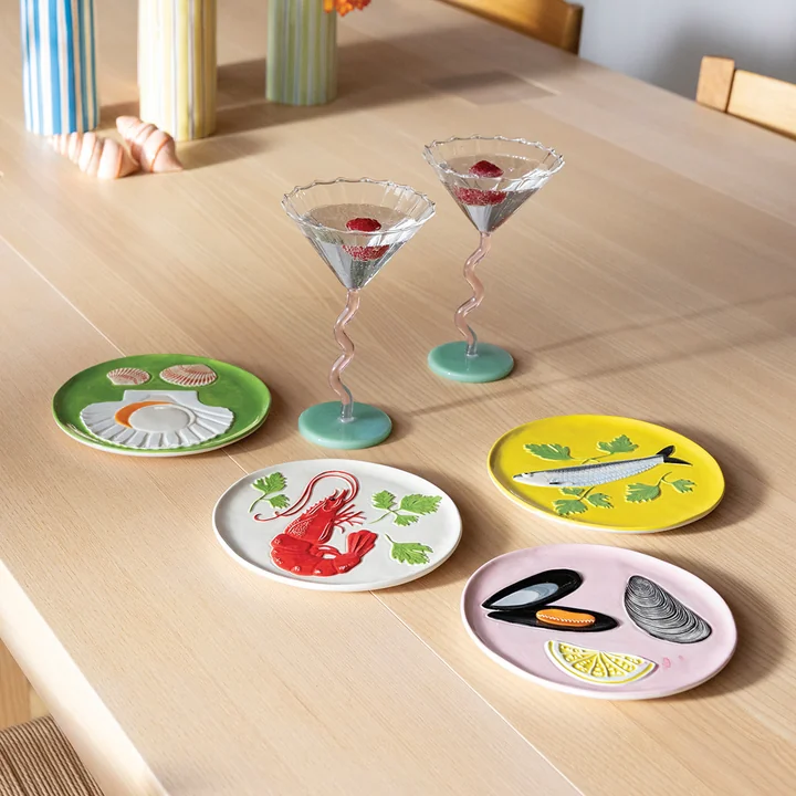 & klevering - De la mer bord Ø 16 cm, multi (set van 4)