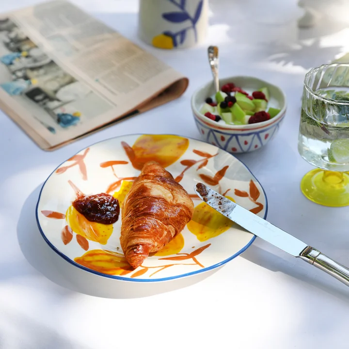 & klevering - Citroen bord takje, Ø 22 cm, veelkleurig