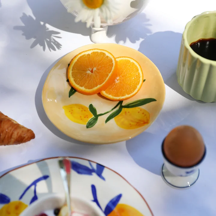 & klevering - Citroenbord, Ø 16 cm, veelkleurig (set van 4)