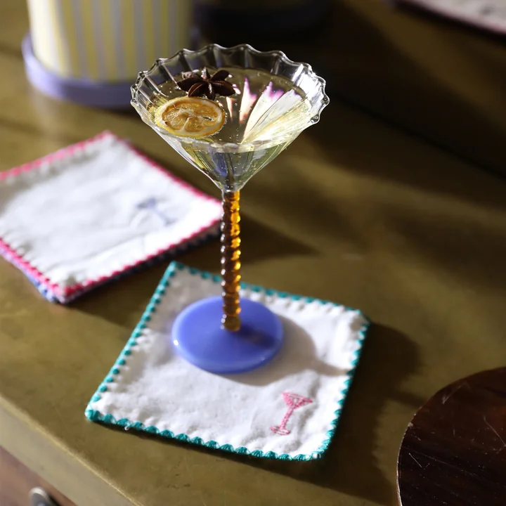 & klevering - Zigzag cocktailservet, 12 x 12 cm, veelkleurig (set van 4)