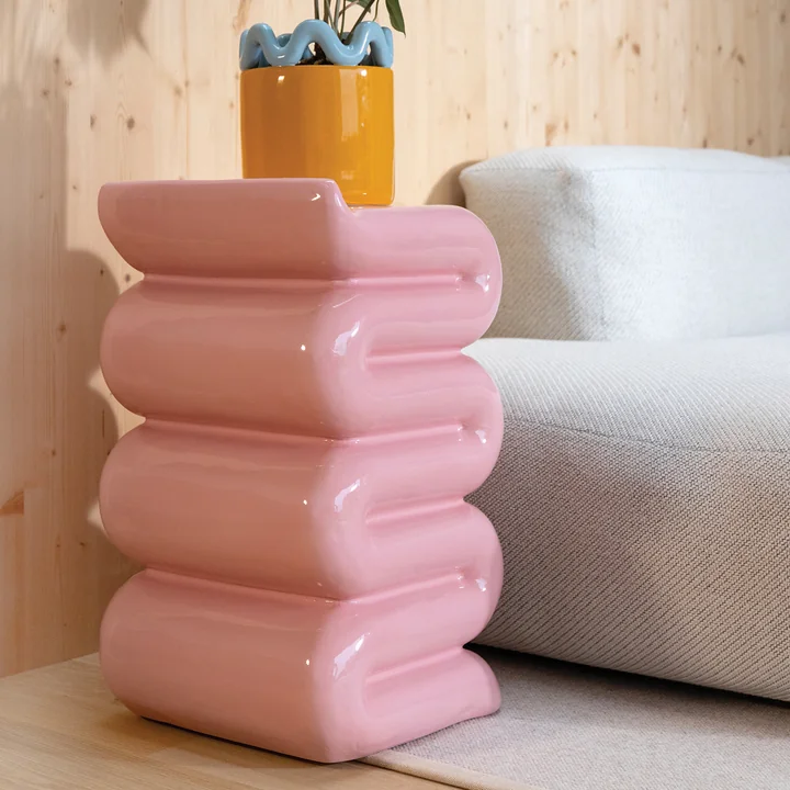 & klevering Pillar Whip - Bijzettafel, H 62 cm, roze