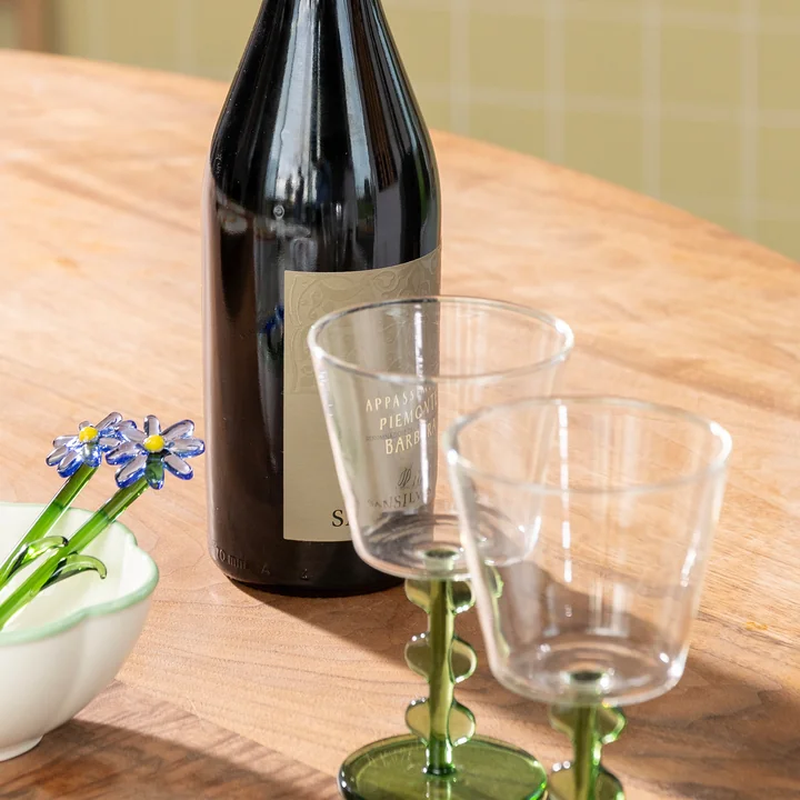 & klevering - Petal wijnglas, 0,2 l, groen