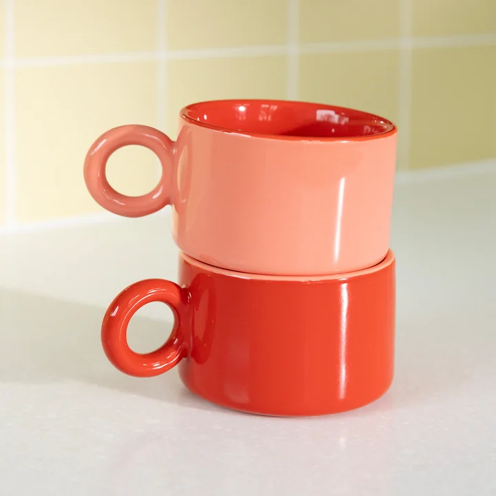 & klevering Chiquito - Beker, 0,2 l, rood (set van 2)