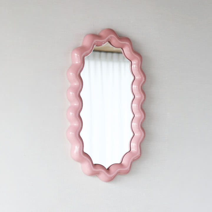& klevering - Zigzagspiegel, 31,5 x 52,5 cm, blush
