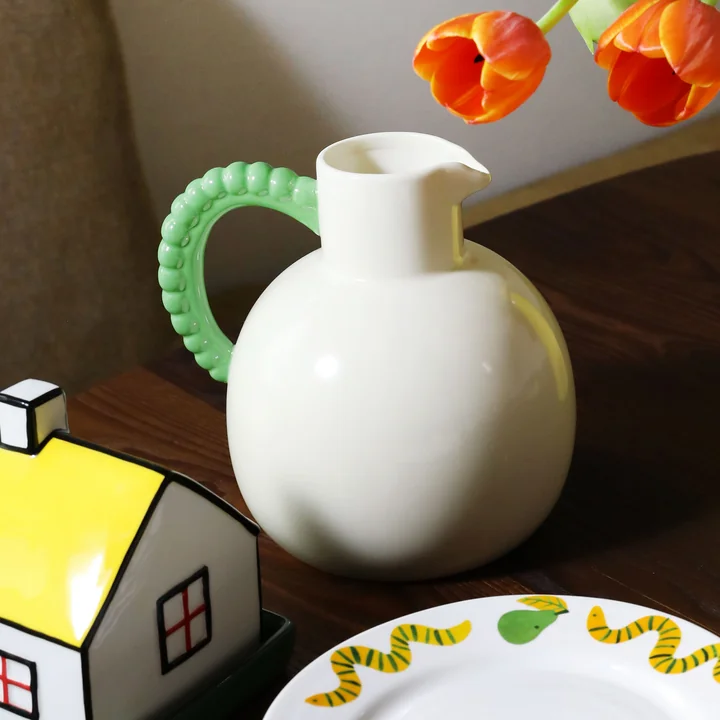 & klevering - Perle karaf, 2,5 l, groen / crème