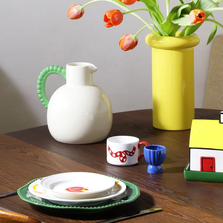 & klevering - Perle karaf, 2,5 l, groen / crème