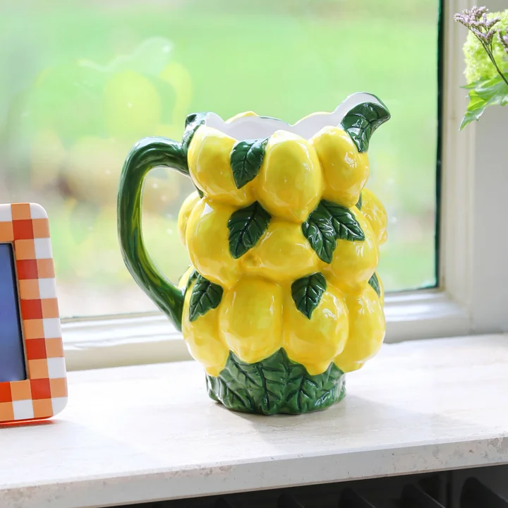 & klevering - Citroenkan, h 20,5 cm, geel / groen