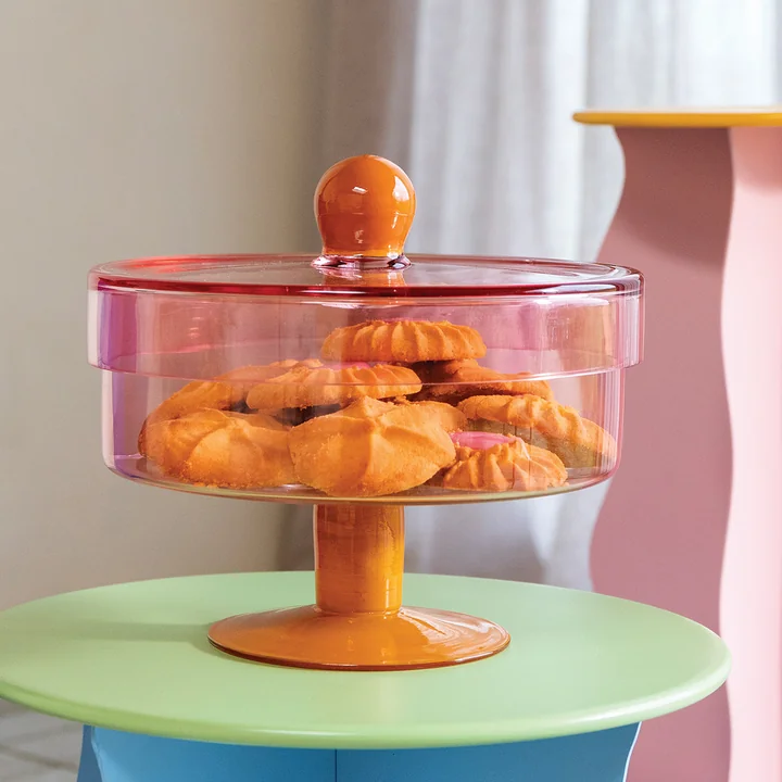 & klevering - Duo Voorraadpot, Ø 22 x 20 cm, roze/oranje