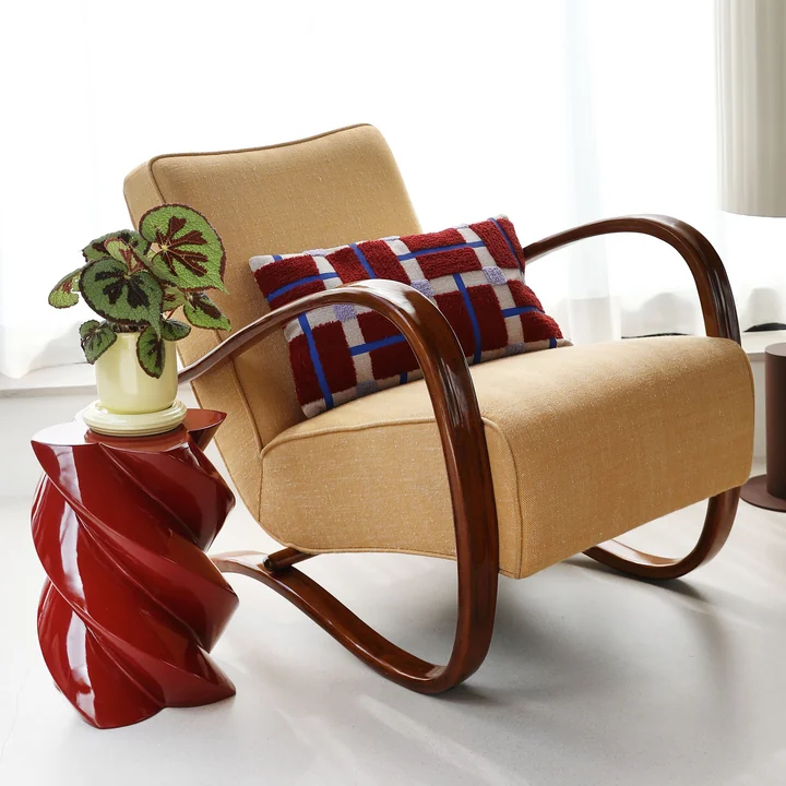 & klevering - Plano kussen 50 x 30 cm, rood / blauw