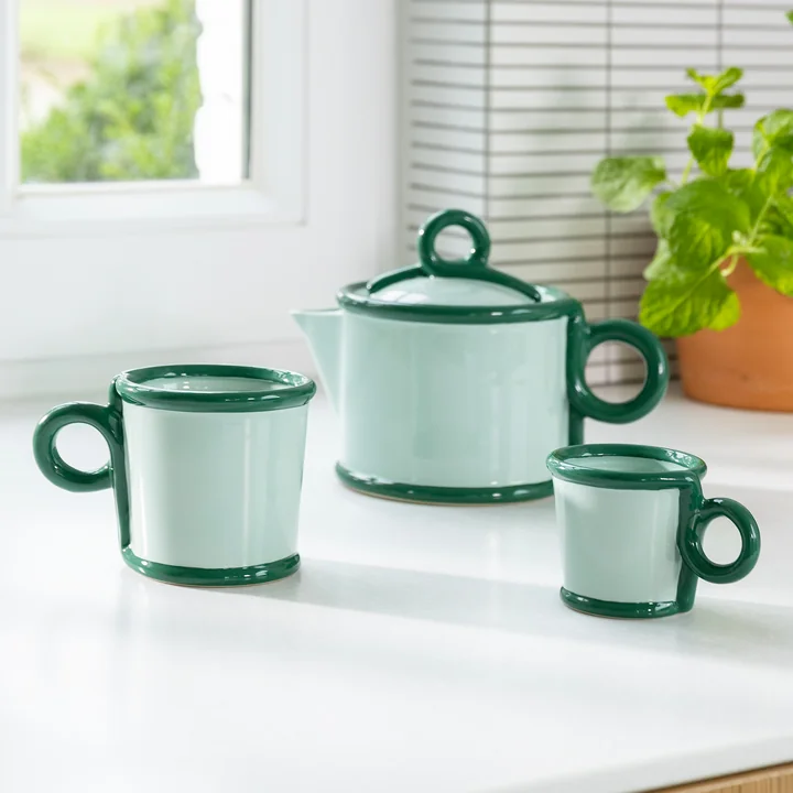 & klevering - Lus theepot en kopjes, groen